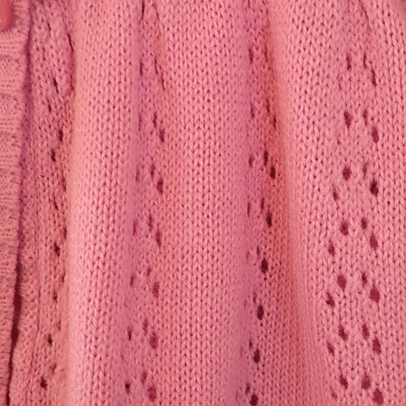 💗Arizona Girls Hooded Sweater. Flowy Crocheted Look. Sz 4T Pink, 3 button - Picture 5 of 9